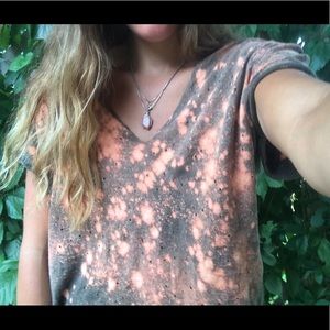 hand distressed oversized crop top!